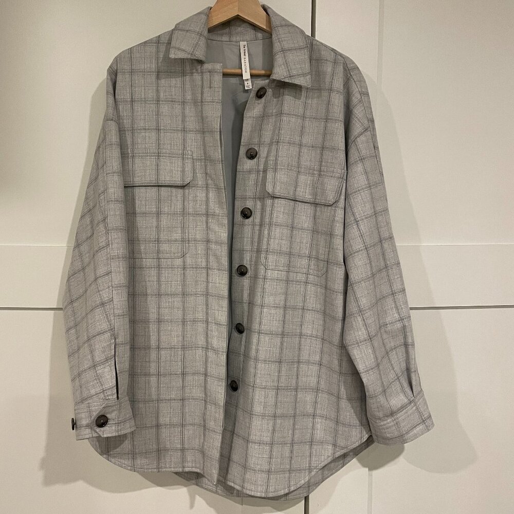 Babaton grey plaid shacket